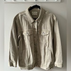 Madewell Medium Oversized Denim Trucker Jacket in Sand